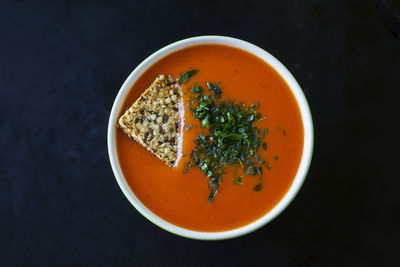 Close-up of soup in bowl