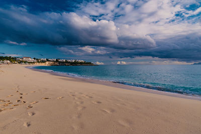 Scenic view of beach against sky