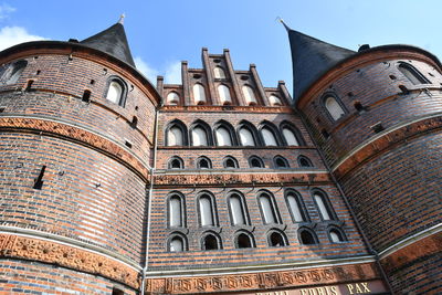 Low angle view of historical building against sky