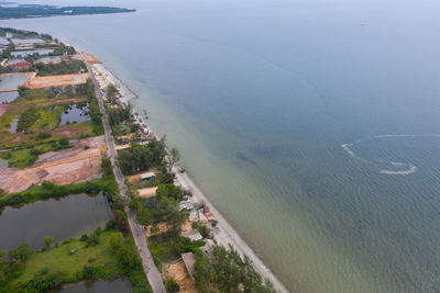 High angle view of beach