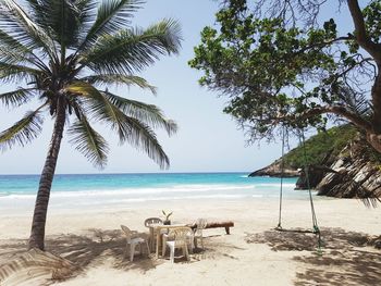 Scenic view of beach against sky