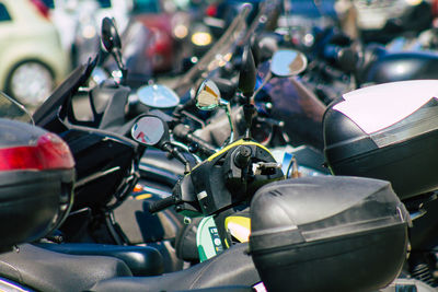 Close-up of motor scooter