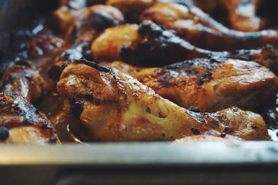 Close-up of meat in plate