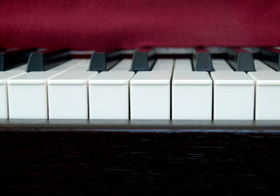 Close-up of piano keys