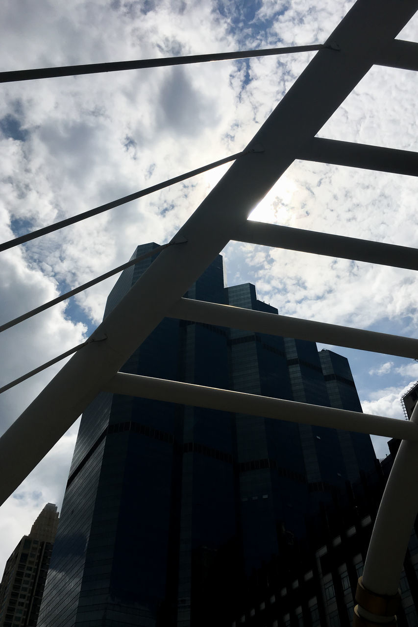 LOW ANGLE VIEW OF BUILDING AGAINST CLOUDS