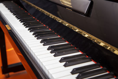 Close-up of piano keys