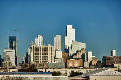 Modern buildings in city in the morning