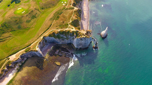 High angle view of sea shore