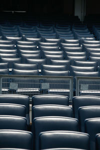 Full frame of empty chairs