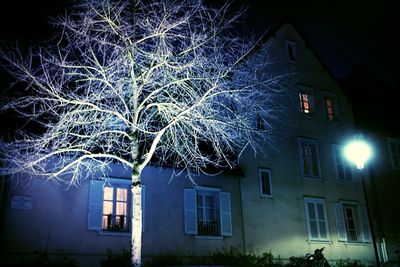 Low angle view of building at night