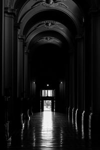 Corridor of building at night