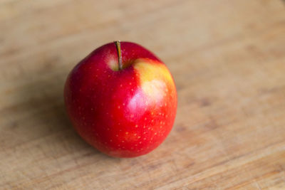 High angle view of apple on table