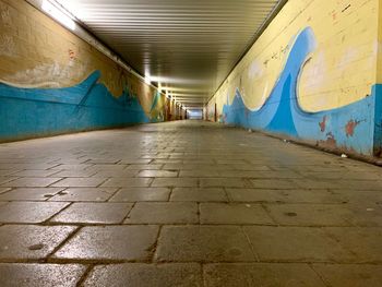 View of empty subway tunnel