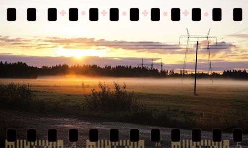 Scenic view of landscape against sky during sunset