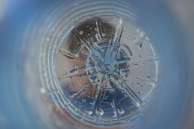 High angle view of glass jar