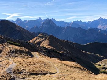 Scenic view of mountains against sky