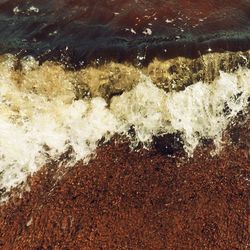 Waves splashing on shore