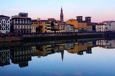 Reflection of city in water