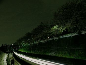 Railroad track at night