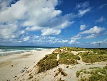 Scenic view of beach against sky