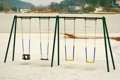 Row of people on beach