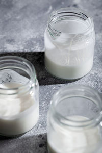 Close-up of glass of jar on table