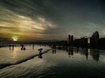 View of river at sunset