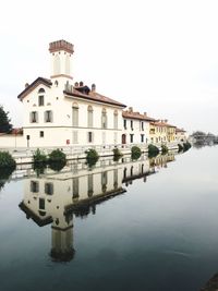 Reflection of buildings in water