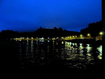 Scenic view of lake against sky at dusk