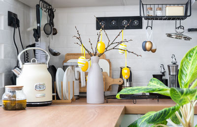 Utensils on table at home