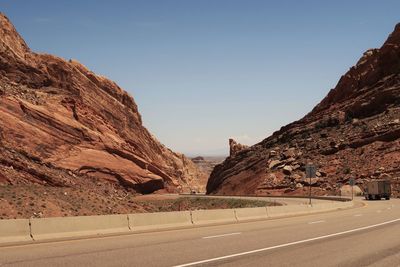 Scenic view of mountains against clear sky