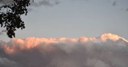 Low angle view of dramatic sky during sunset