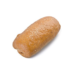 High angle view of bread on white background