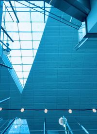 Low angle view of glass ceiling