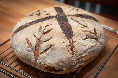 Close-up of bread on table