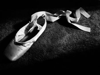 High angle view of shoes on table