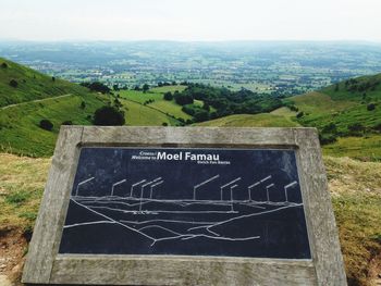 Information sign on landscape