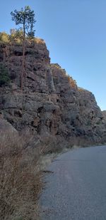 Rock formations against clear sky