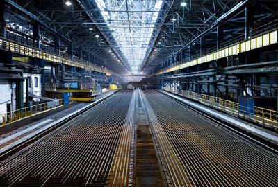 Interior of industry on sunny day