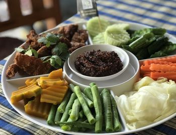 Close-up of meal served in plate