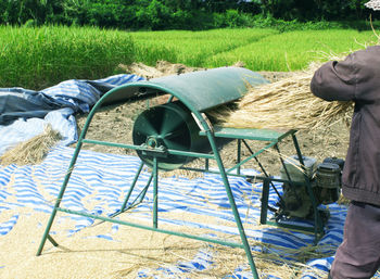 Man working on field