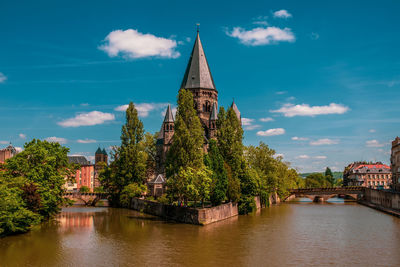 Panoramic view of temple neuf the protestant city church in metz, france.