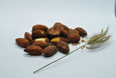 High angle view of roasted coffee on table