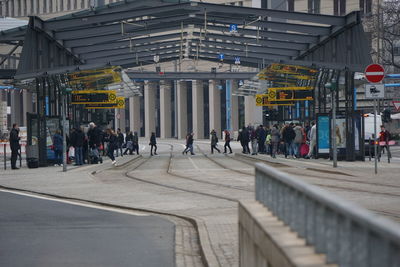 People on street in city