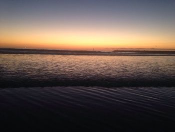 Scenic view of sea at sunset