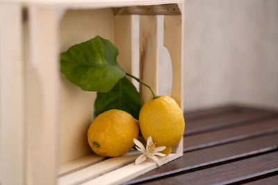 Close-up of fruits on table