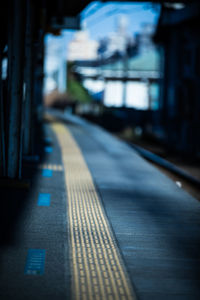 Empty railroad station platform