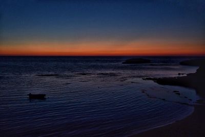 Scenic view of sea against sky at sunset