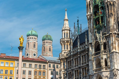 Detailed view of the architecture at the marienplatz in munich, germany