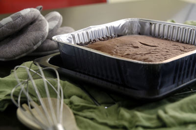 Close-up of cake on table